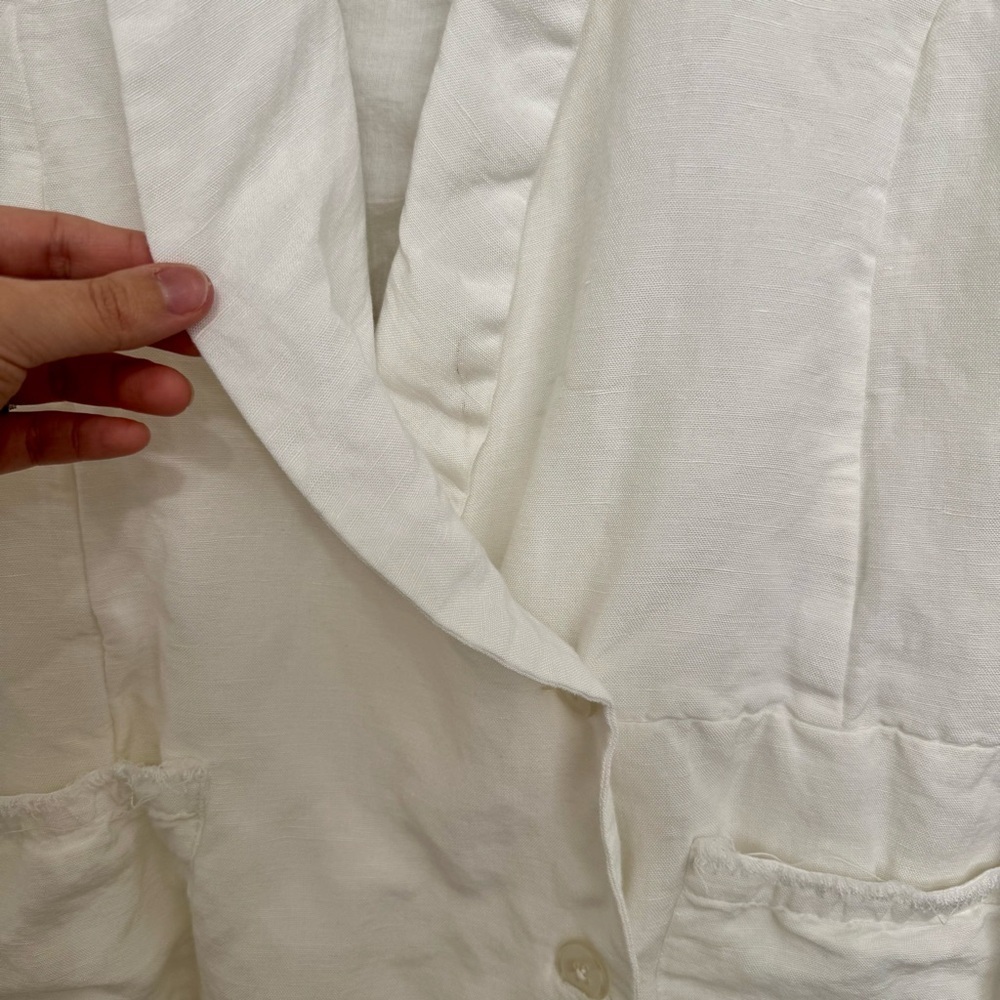 Show Me Your Mumu Escape Blazer Romper White Linen Rayon Blend Size XS - Picture 7 of 10